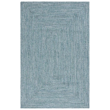 Safavieh 7 x 7 ft. Braided Round Hand Woven Rug; Teal & Green BRA201K-7R